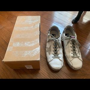 Golden Goose Grey Leopard Glitter Sneakers 39
